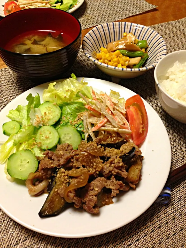 Snapdishの料理写真:ナスと豚肉の生姜焼き など|Sakikoさん