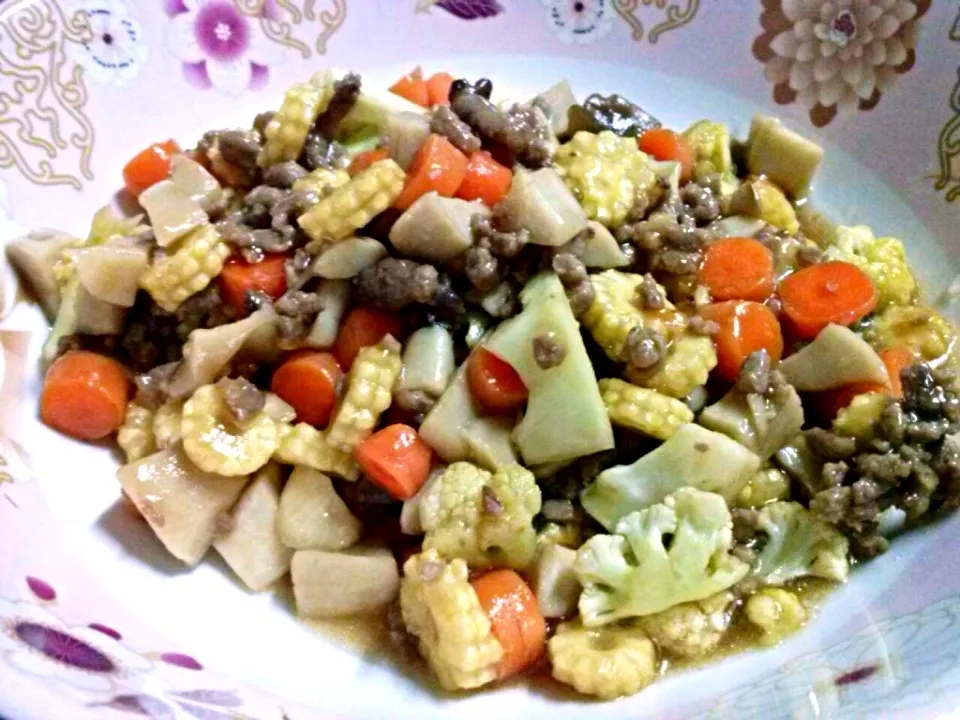 Ground beef with oyster sauce|Mare Kieさん