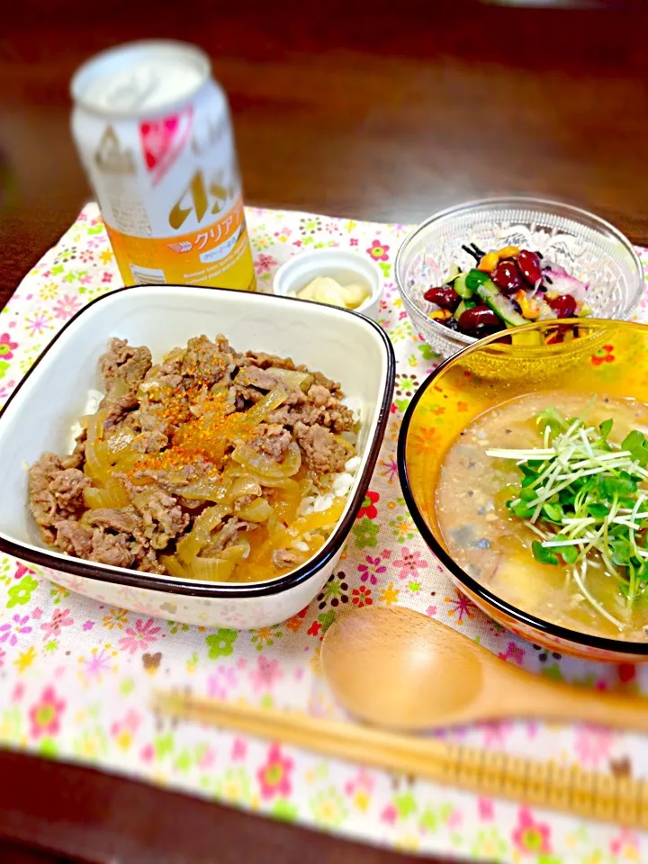 牛丼と冷や汁のごはん|ユカさん