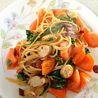 Pasta with Chicken Sausage, Baby Spinach and Tomato|stephanie singgatamaさん