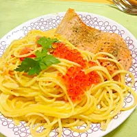 Snapdishの料理写真:親子パスタ|k.yamadaさん