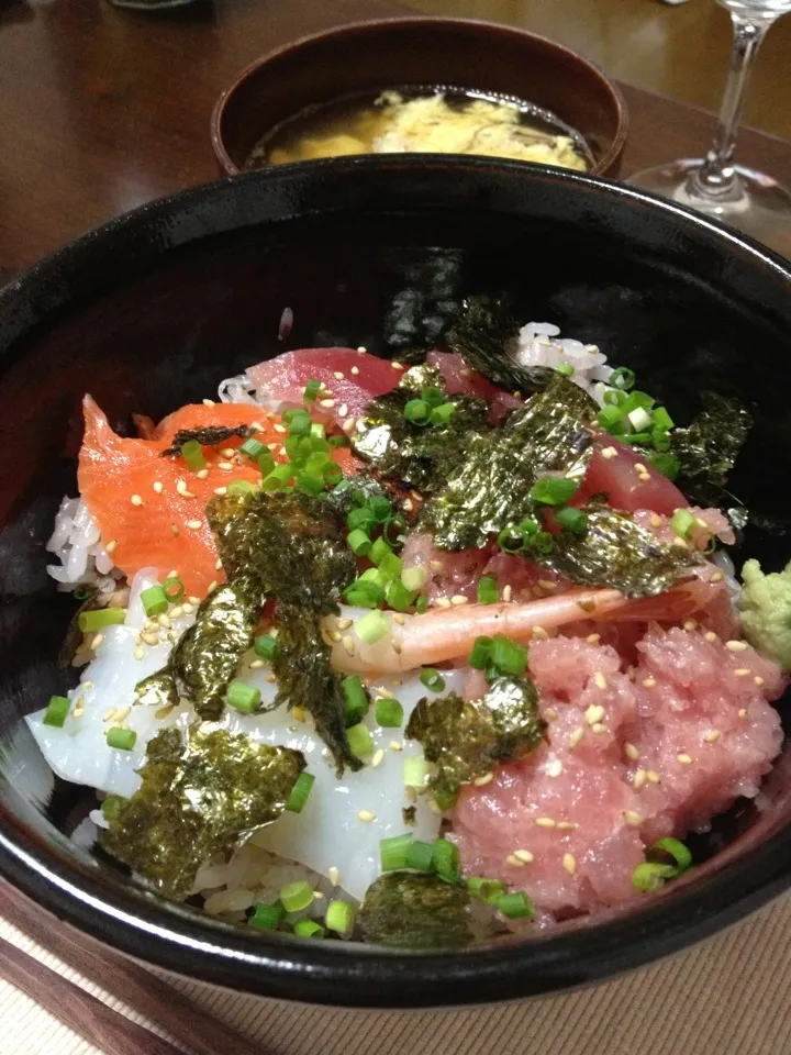 節約海鮮丼♪|きゃおさん