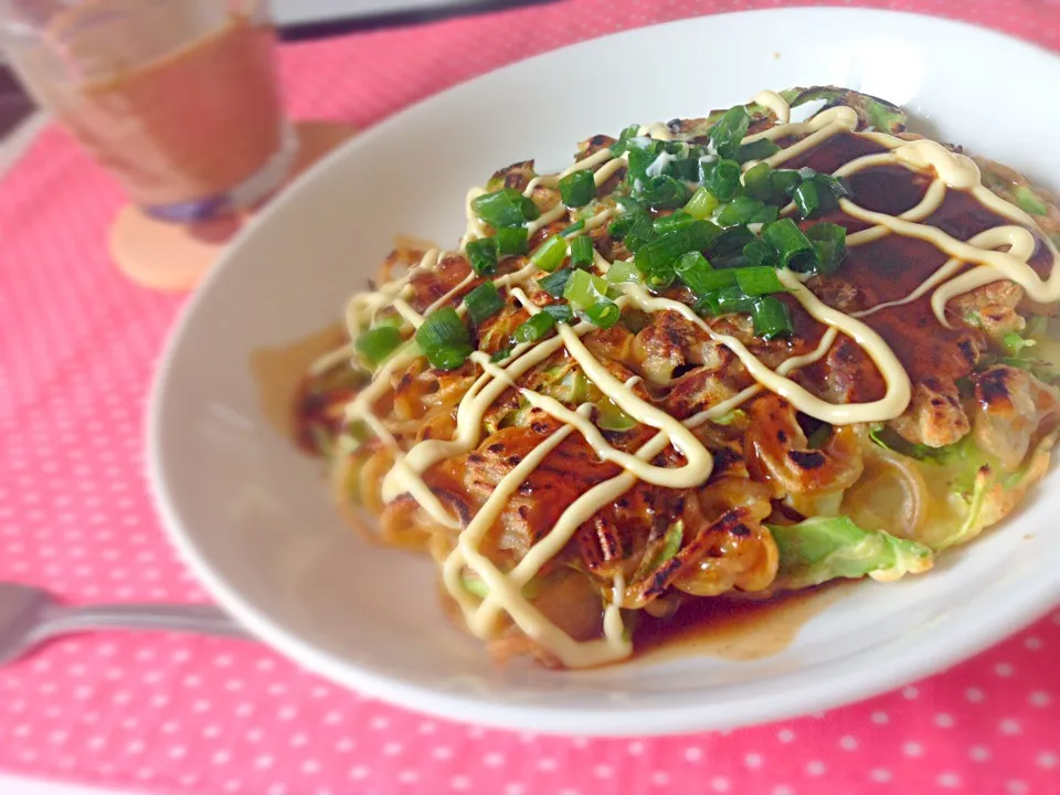 余った焼きそばでお好み焼き|ゆりさん