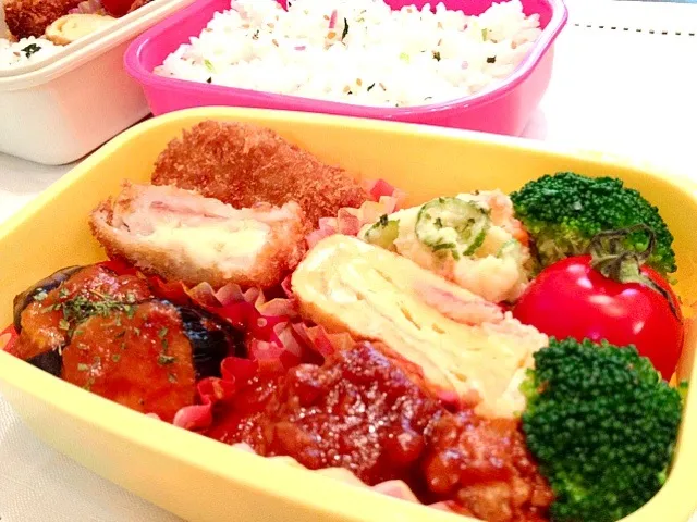 Snapdishの料理写真:豚バラチーズカツ弁当*|ひかるんさん