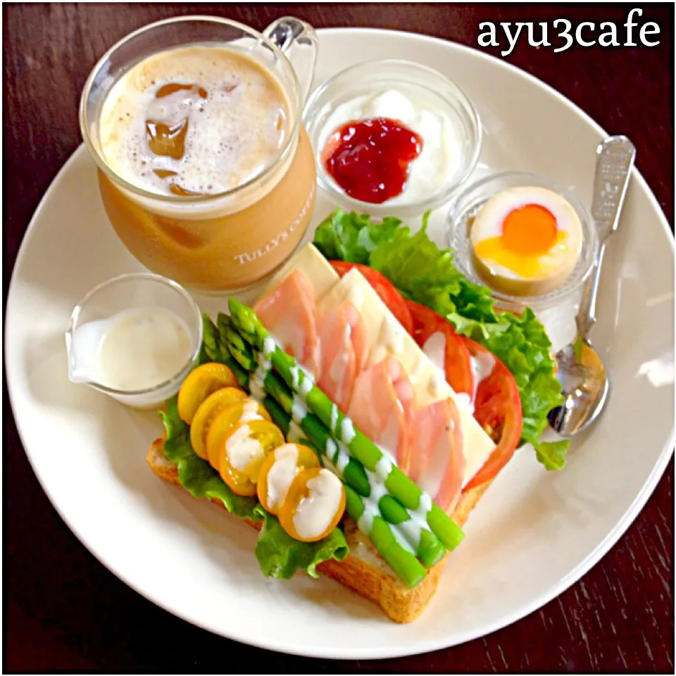 胚芽食パンのオープンサンド|ayu3cafeさん