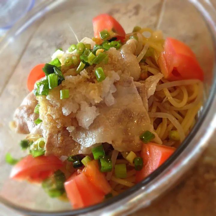 おろし豚しゃぶパスタ🍝Pasta w/ grated radish and shabu pork|Nahoさん