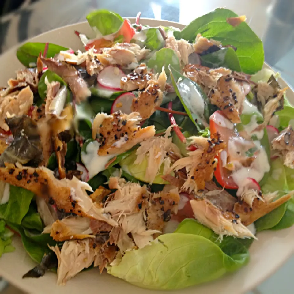 Peppered mackerel salad with minty yoghurt dressing|Maryamさん