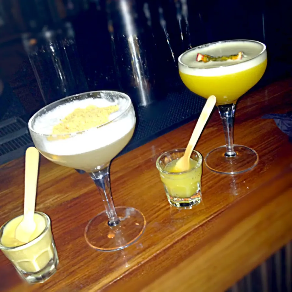 Snapdishの料理写真:Pornstar martini with champagne sorbet and lay-away with frozen custard|Maryamさん