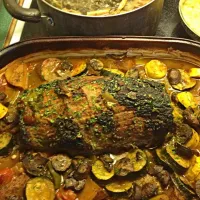 Beef roast, veggies with balsamic gravy.|brandie whiteさん