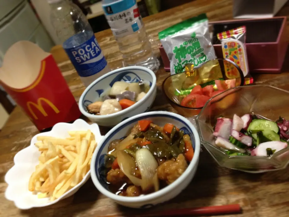 Snapdishの料理写真:H25.7.14 真夜中の 晩ご飯♪|小林美緒さん