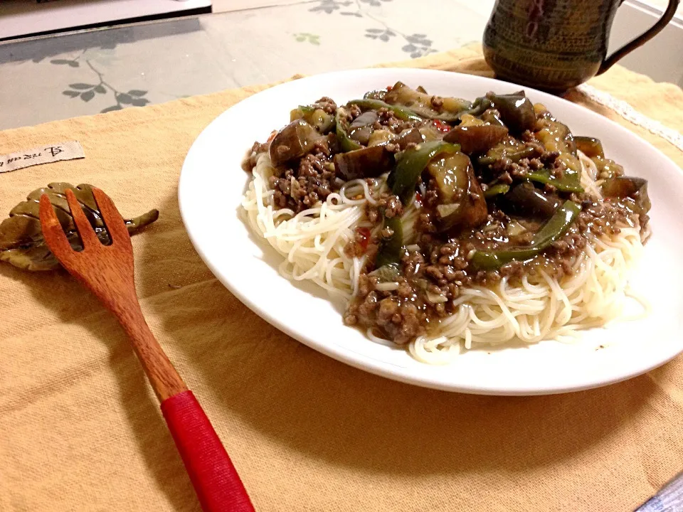 Snapdishの料理写真:麻婆そうめん|山芋とろろさん