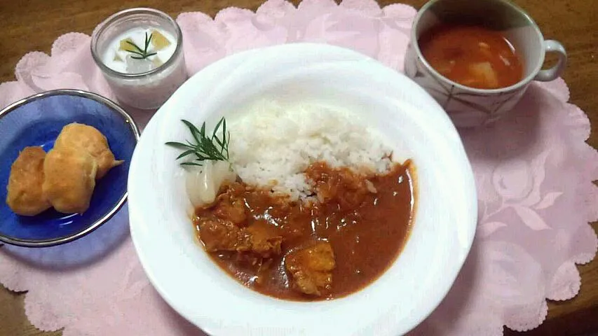 カレーライス、ミネストローネ、タピオカ|krchopさん