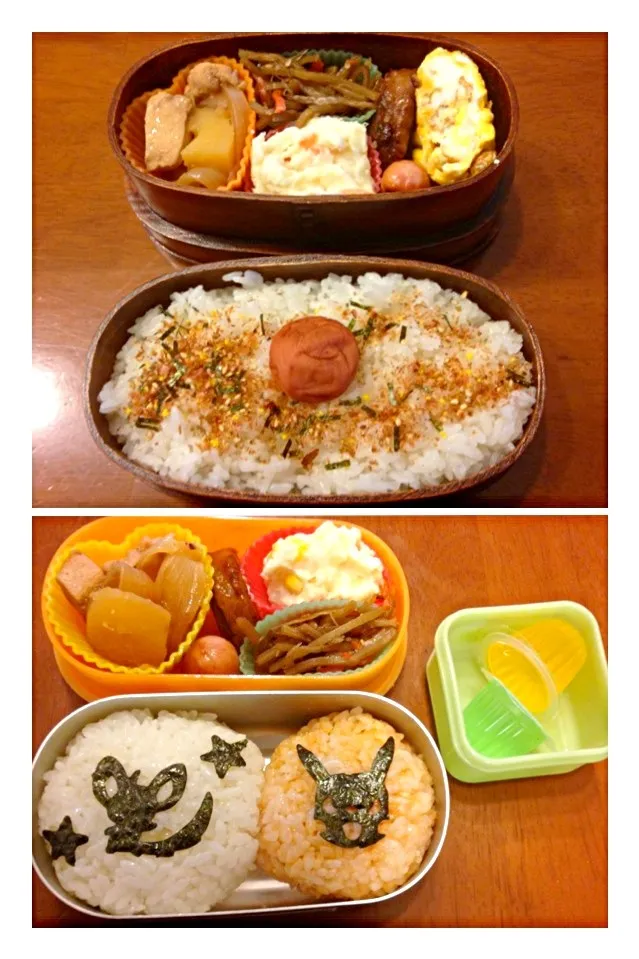 Snapdishの料理写真:パパ弁&ムスメ弁|SPC2012さん