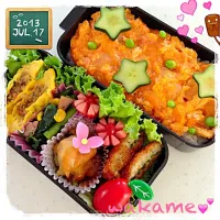 Snapdishの料理写真:エビ玉弁当❤٩꒰｡•◡•｡꒱۶❤|wakameさん