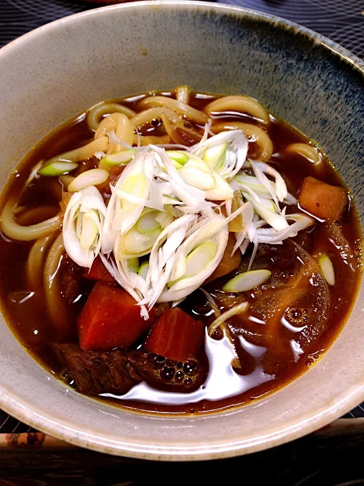 残ったカレーでお蕎麦屋さん風カレーうどん by マミング|ponnaoさん