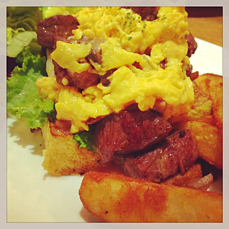 My Brunch steak with egg&potato|Morning chaoさん