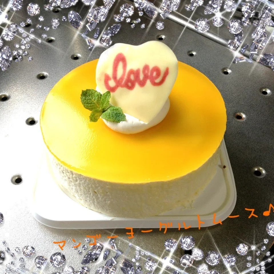 Snapdishの料理写真:クララさんのパインとヨーグルトのしゅわしゅわ~んムースケーキ☆をマンゴーで( *´艸｀)|こゆずさん