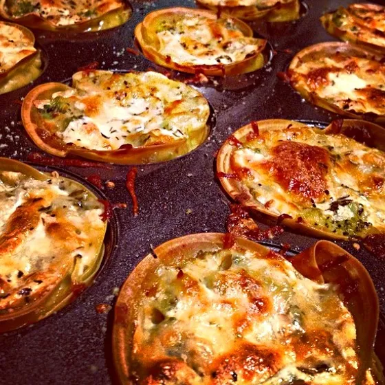 White Vegetable Lasagna Cupcakes|Kasie Chapinさん