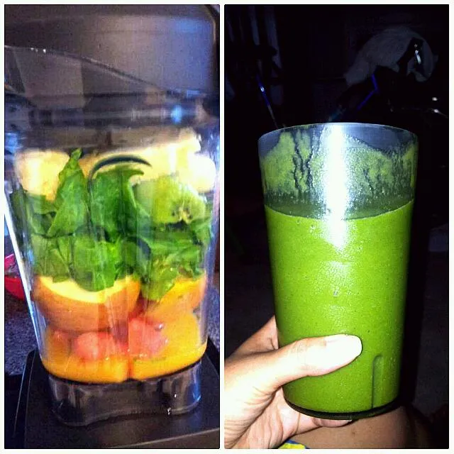 All week of eating Italian, tonight Juice Smoothie Detox ( Spinach, Apple, Mint, Lemon, Ginger)|Tiviさん