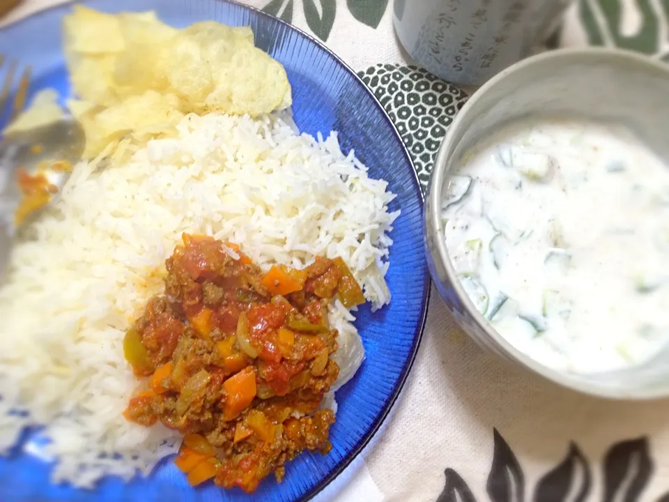 Rice and carry - yogurt and cucumber and basil|elhamさん