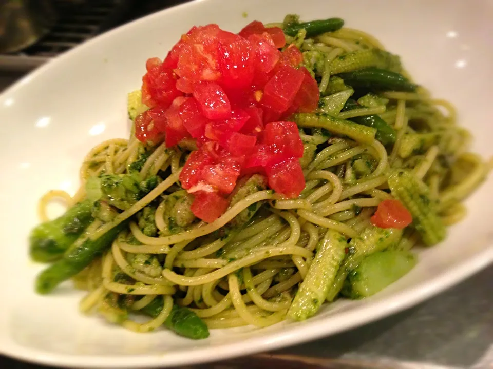 ハモとインゲン豆のジェノベーゼパスタ|瀬藤 研司さん