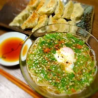 刻みオクラの冷やしそうめん・餃子|kanakoさん