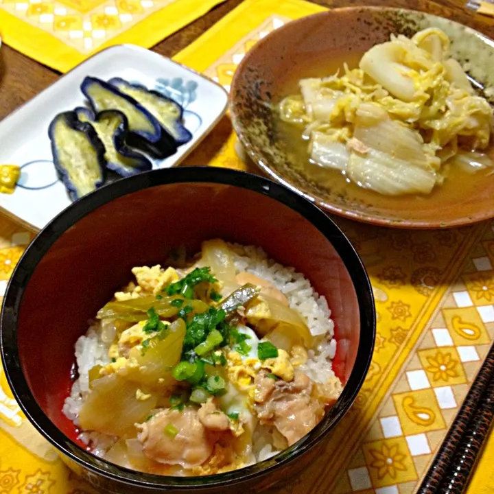 親子丼＆白菜の旨煮♡|さとみんさん