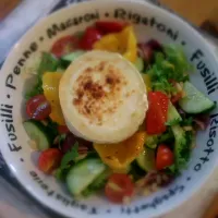 Snapdishの料理写真:goats cheese salad with roasted peppers and pine nuts|Claire Osborneさん