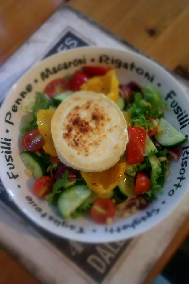 Snapdishの料理写真:goats cheese salad with roasted peppers and pine nuts|Claire Osborneさん