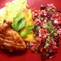 pan fried chicken with palenta and beet salad|Lisa MacLean Rodgersさん