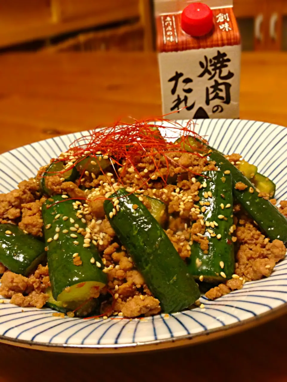 오이 뱃두리 オイベットゥリ きゅうりと挽肉の炒め|마도카さん