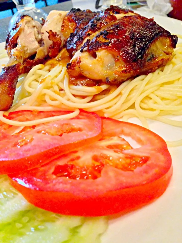 Roasted chicken and pasta|Misa miaooさん