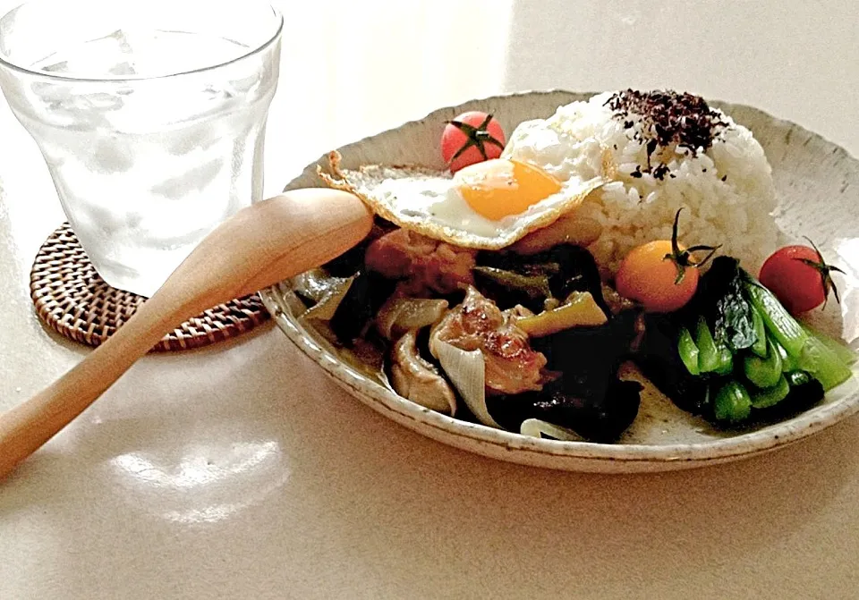 夏野菜と鶏煮込みプレート|みっちぃさん