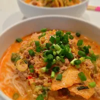 Vermicelli in kimchi soya soup ☆ キムチ豆乳ひき肉そうめん|harupiさん