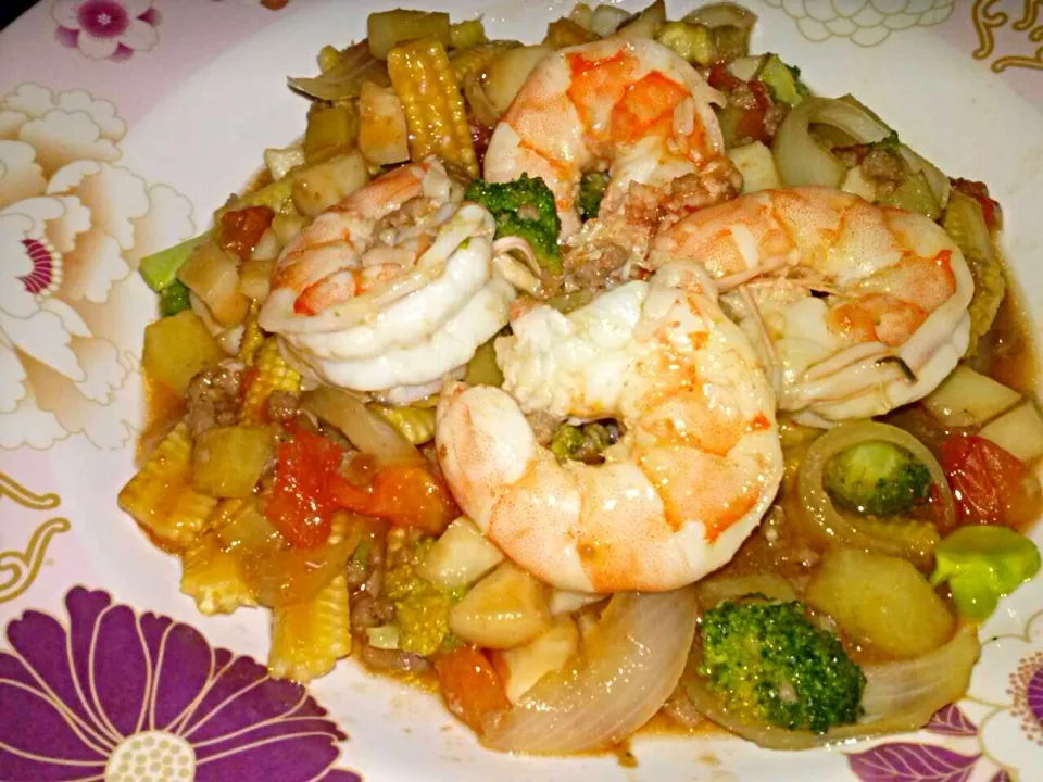 Snapdishの料理写真:Sweet and sour with shrimps|Mare Kieさん