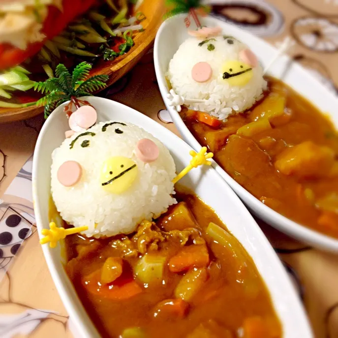 Snapdishの料理写真:花カッパカレーꉂꉂƱʊ꒰>ꈊ<ૢ꒱❣❣|honamiさん