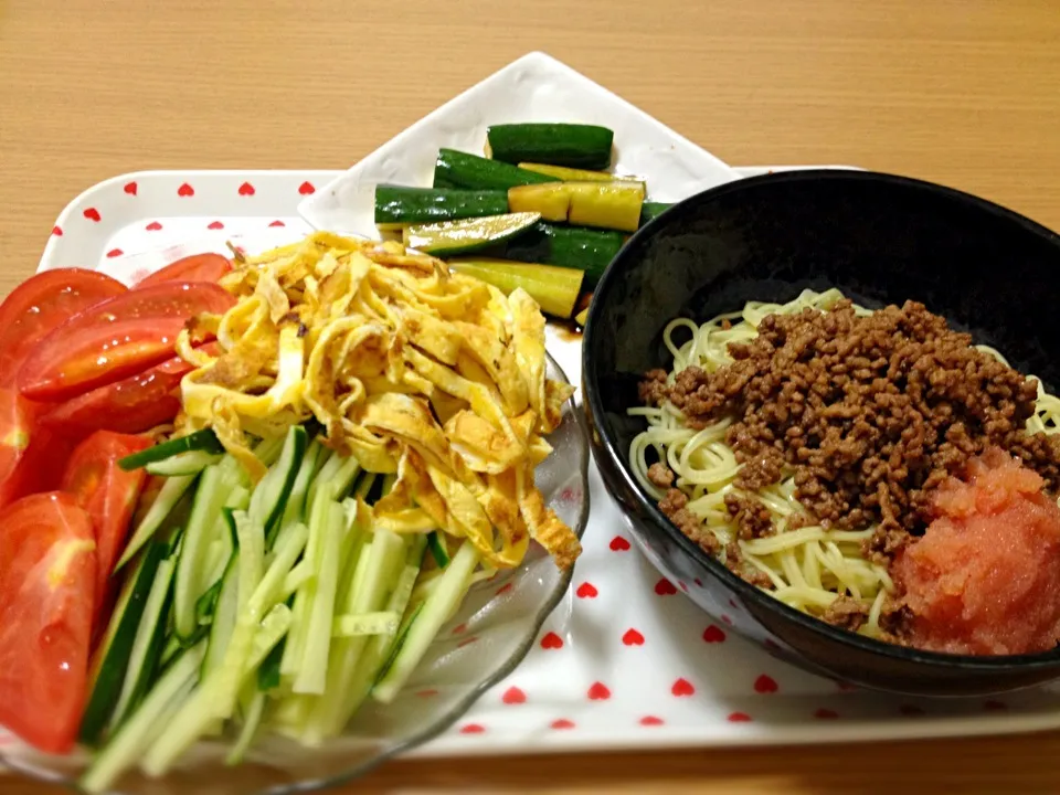 冷やし中華&汁なし担々麺|ほしこさん