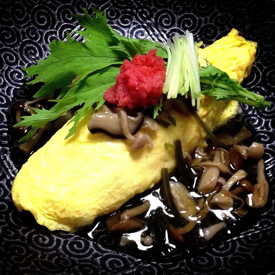 Japanese style omelette rice of mushroom & spiced cod roe.|nori.co.jpさん