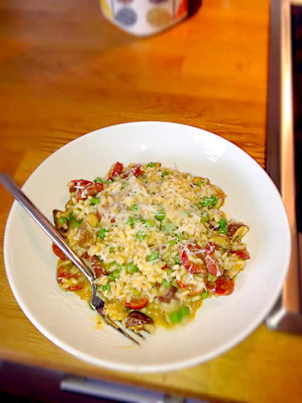 Chorizo, mushroom & pea risotto|jayneさん