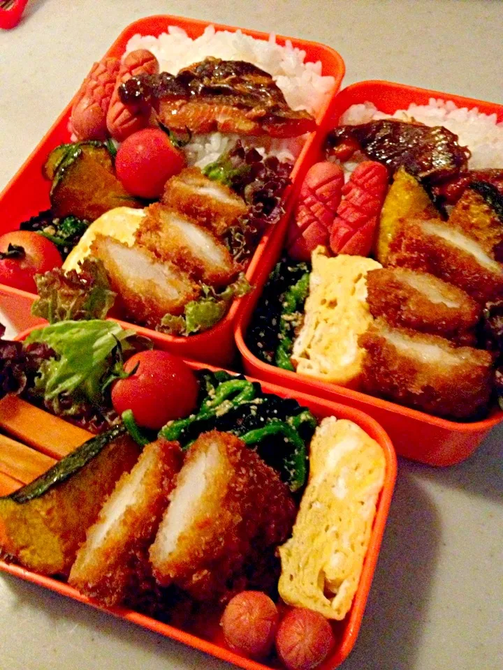 Snapdishの料理写真:今日は三人のお弁当。|りんさん