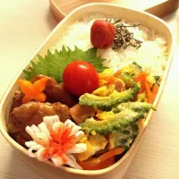 Snapdishの料理写真:ゴーヤーチャンプルー弁当♪|とわちょんさん