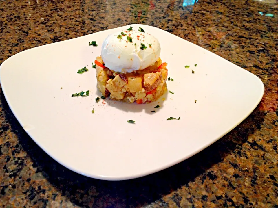 Breakfast potatoes with pouched egg|Jakeさん