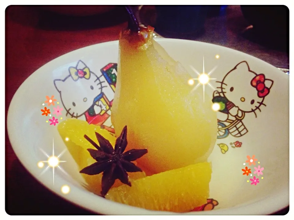 Poached pear in spiced syrup|kazuko Tsujiさん