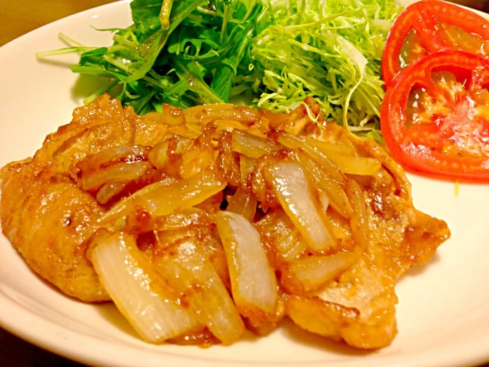 今日の晩ご飯🍴豚の生姜焼き🍴|かずみさん