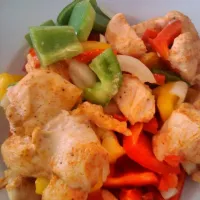 boiled chicken and bell peppers|Helen Leeさん