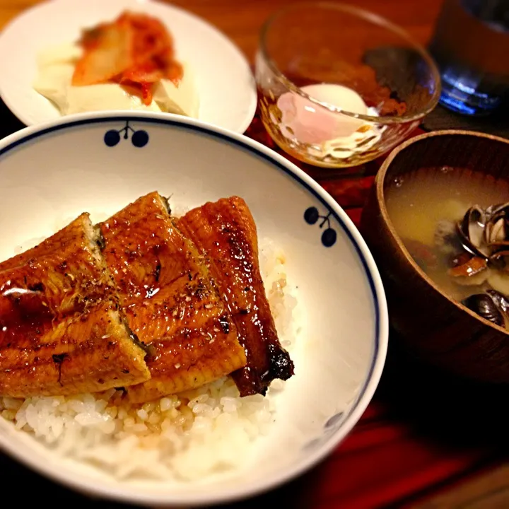 鰻丼、しじみ汁|ハナさん