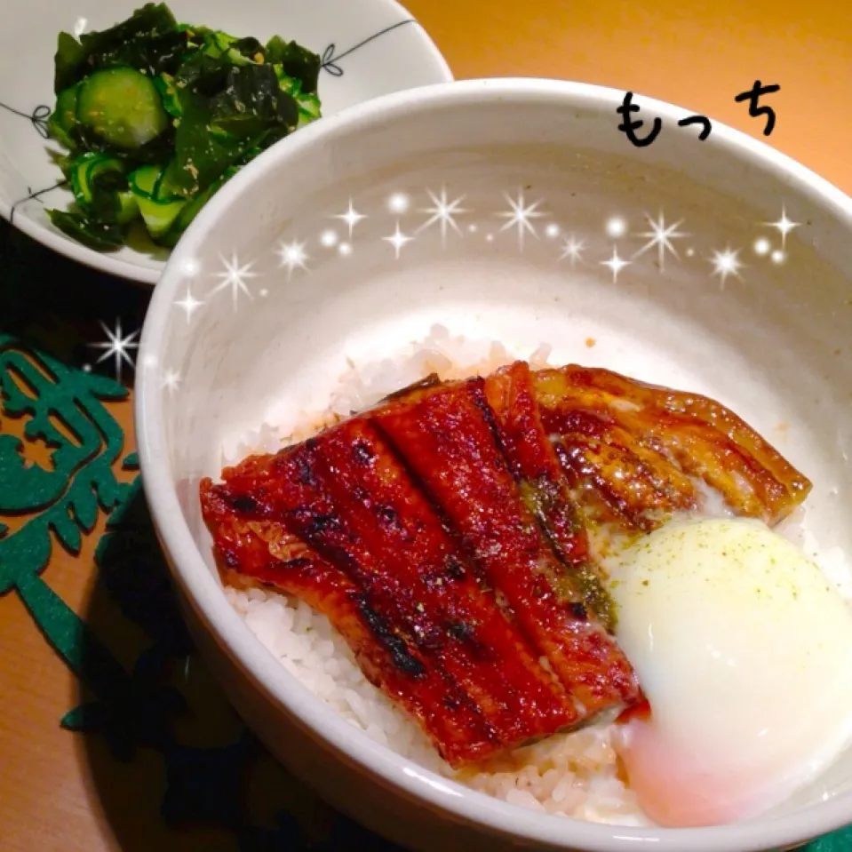 うな玉丼＆きゅうりの酢の物|もっちさん