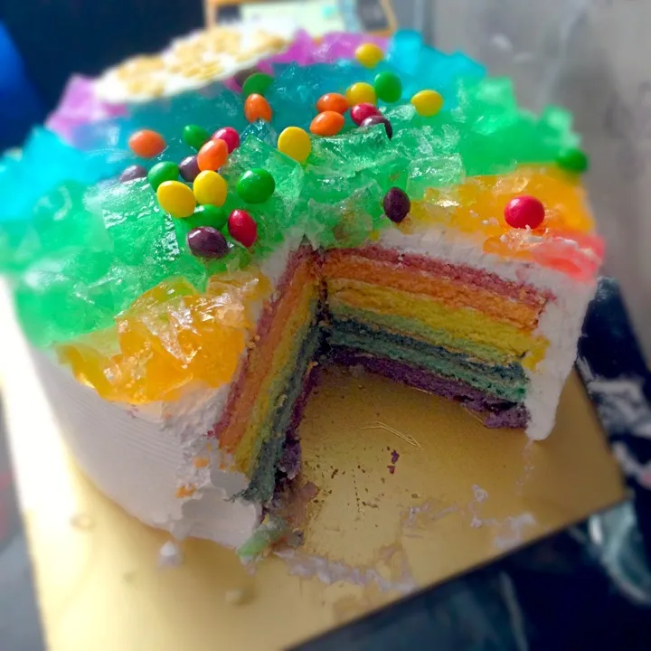 Snapdishの料理写真:The Rainbow Birthday Cake|Simon Leoさん