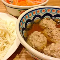 Snapdishの料理写真:肉団子つけ素麺☆にんじんのナムル|hanrun73さん