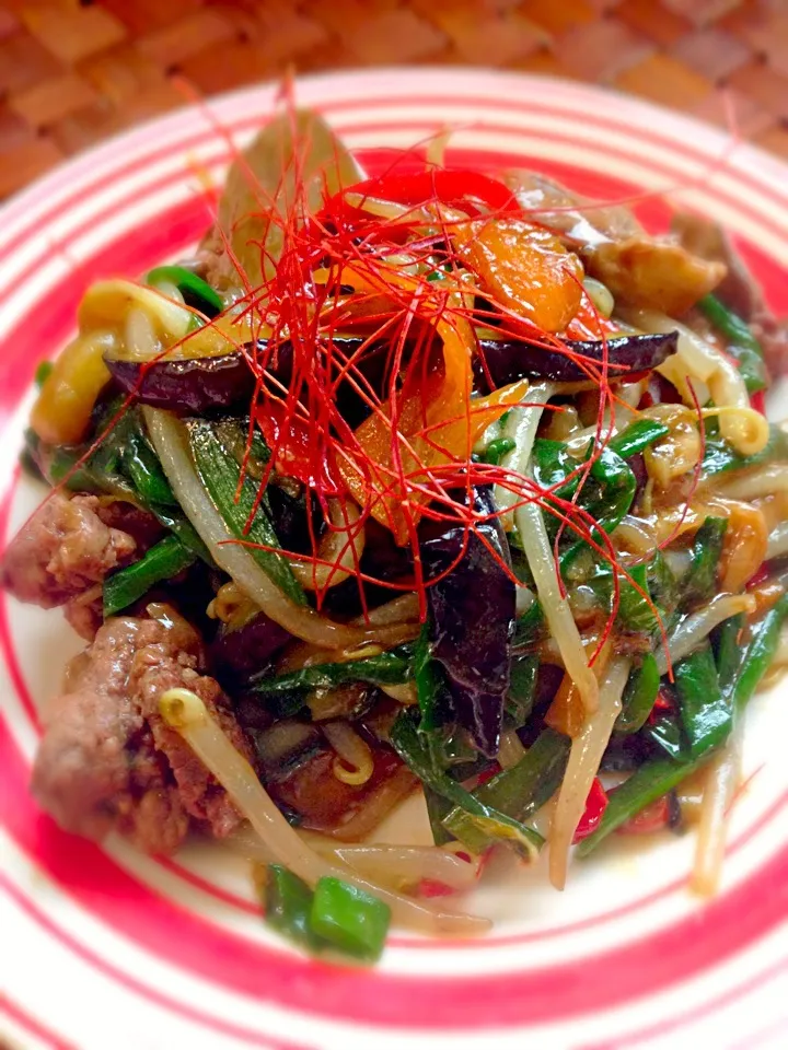 Stir-fried liver&Chinese chives🔥レバニラ〜|🌈Ami🍻さん